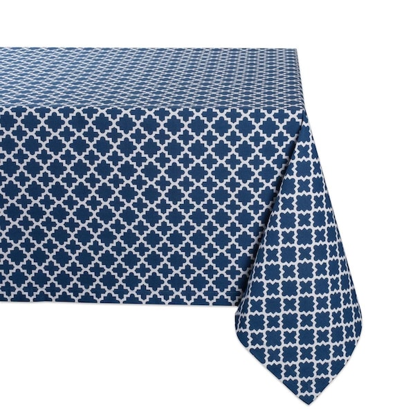 Fastfood 60 x 84 in. Nautical Blue Lattice Tablecloth FA2567342 - main